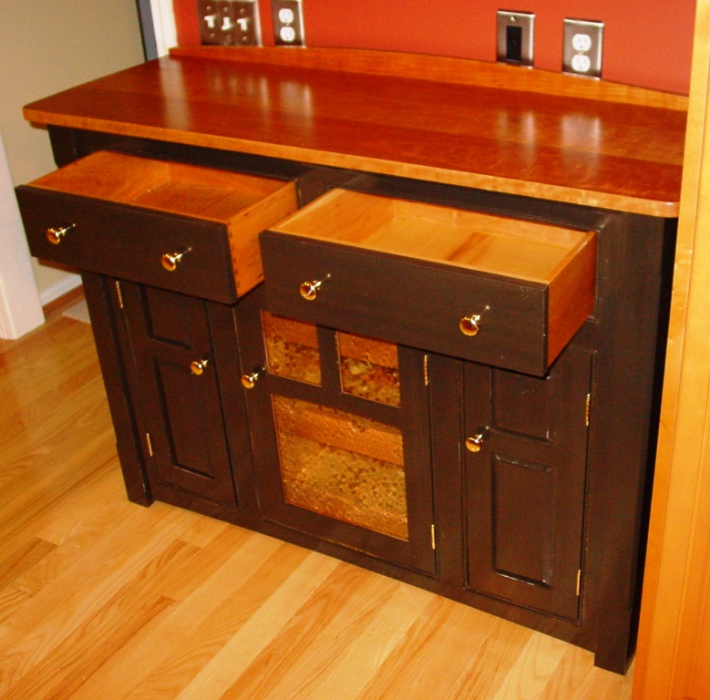 Carlson Hutch Large Drawers open